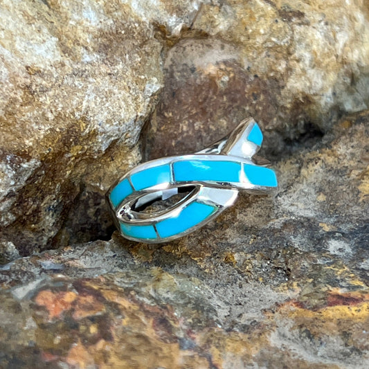 David Rosales Arizona Blue Inlaid Sterling Silver Ring