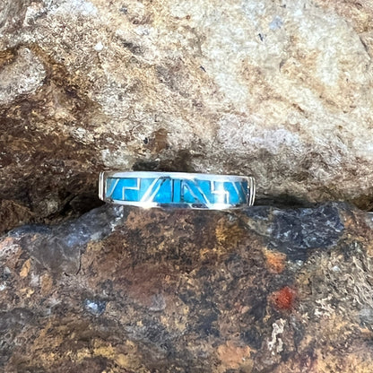 David Rosales Arizona Blue Inlaid Sterling Silver Ring