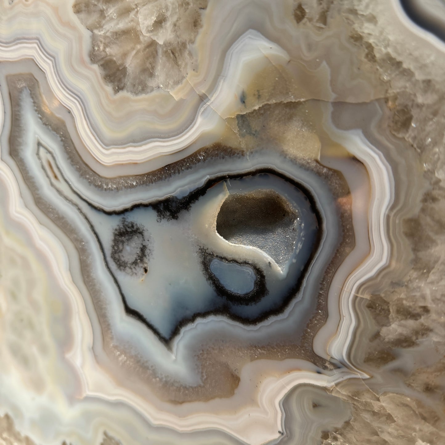 Brazilian Geode Agate on base