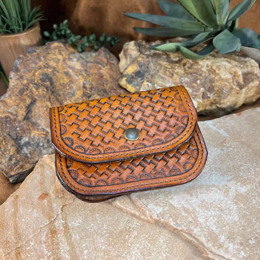 Hand Tooled Business Card Holder by Stephen Vaughn Leatherworks