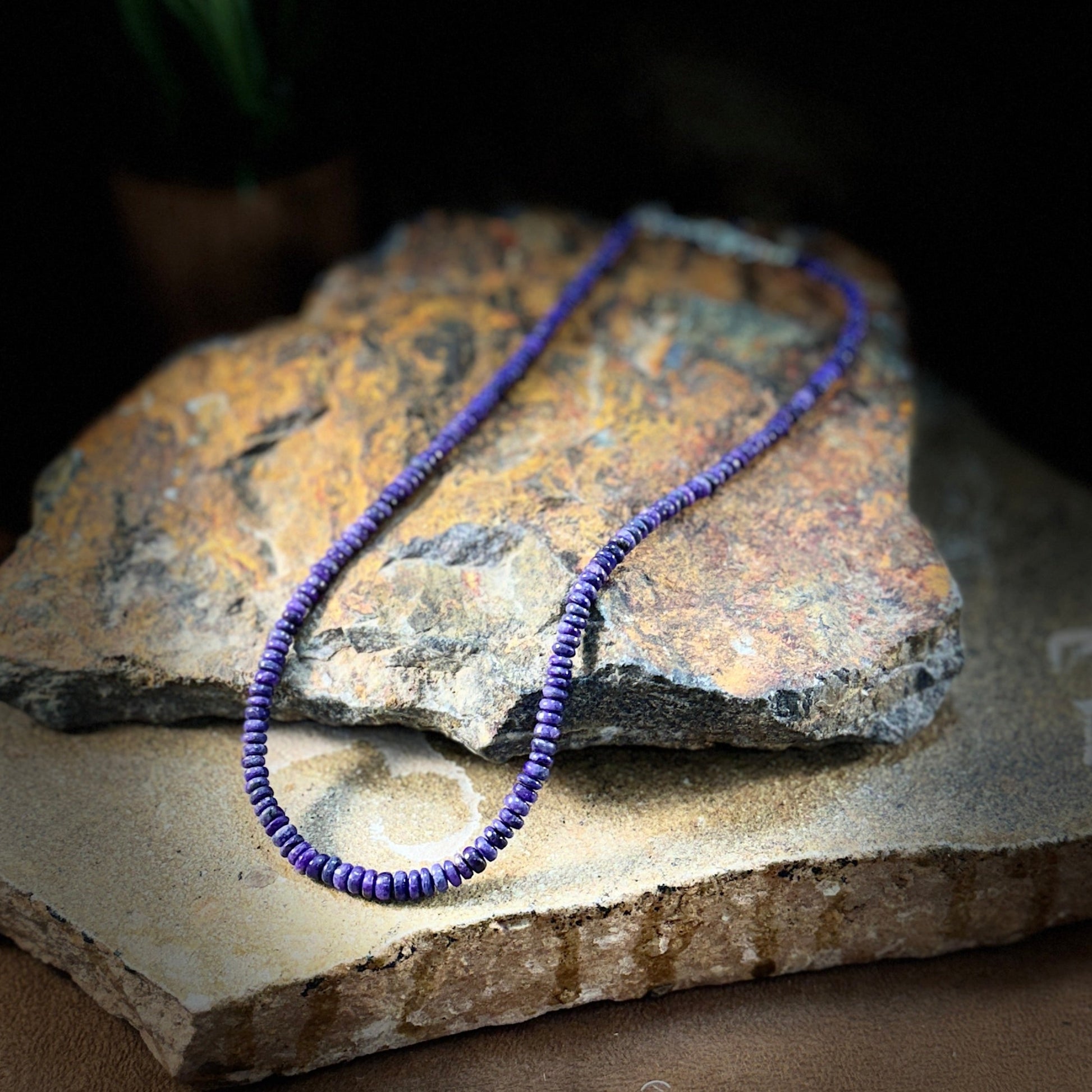 David Rosales Sugilite Beaded Sterling Silver Necklace