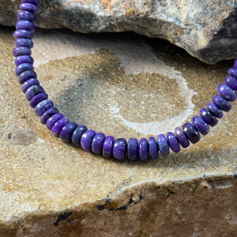 David Rosales Sugilite Beaded Sterling Silver Necklace