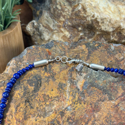 18" Lapis Beaded Necklace by Artie Yellowhorse