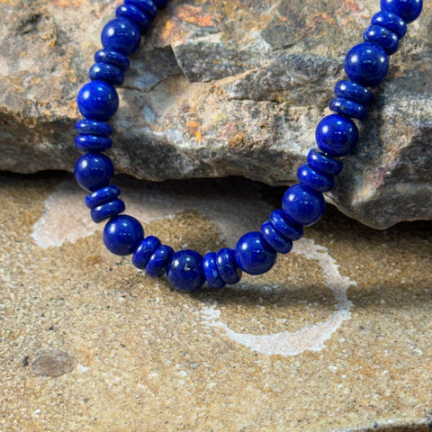 18" Lapis Beaded Necklace by Artie Yellowhorse