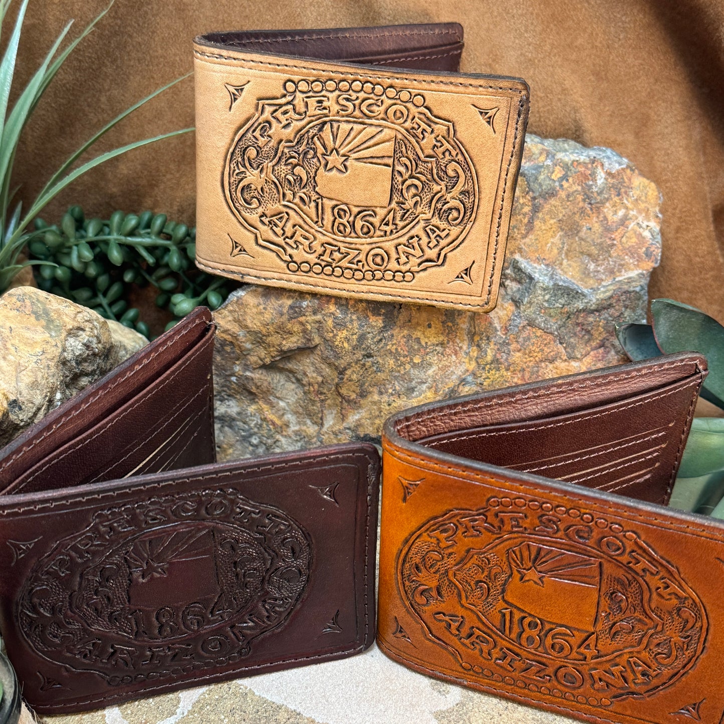 Hand Tooled Leather Prescott 1864 Wallet by Stephen Vaughn Leatherworks