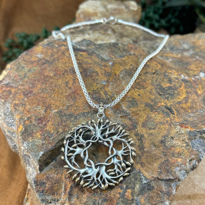 Sterling Silver & 18K Celtic Tree of Life Pendant by Keith Jack Jewelry 18" Sterling Chain Necklace