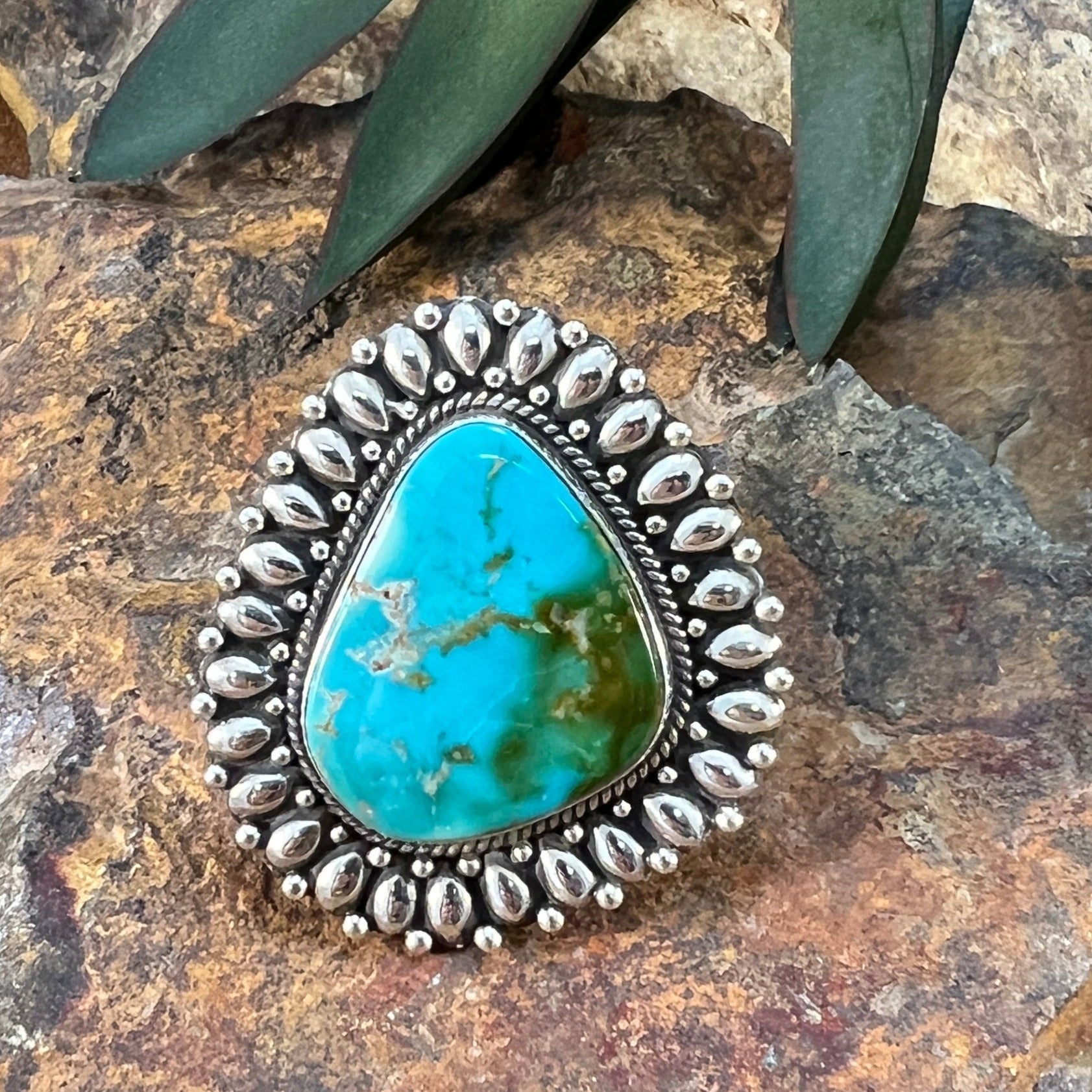 Royston Turquoise Sterling Silver Ring by Bernyse Chavez Size 8.5"