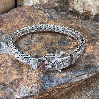 Keith Jack Sterling Silver Celtic Weave Hinged Bracelet w/ Clasp