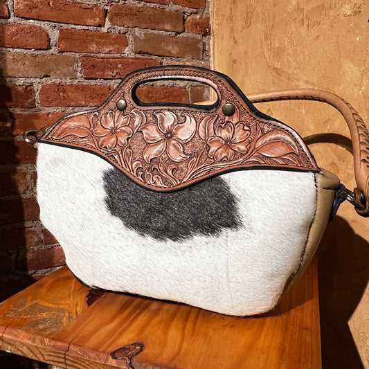 Hand Tooled 'Prescott Blooms' Leather Purse by Stephen Vaughn Leatherworks