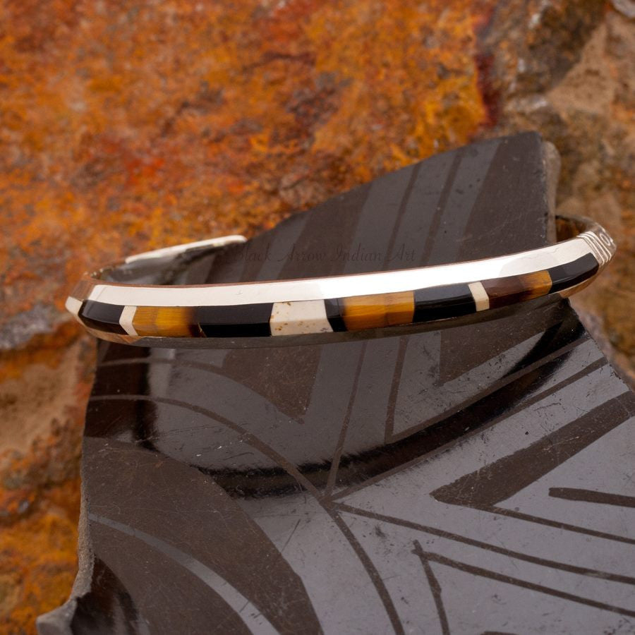 David Rosales Kayenta Inlaid Sterling Silver Bracelet