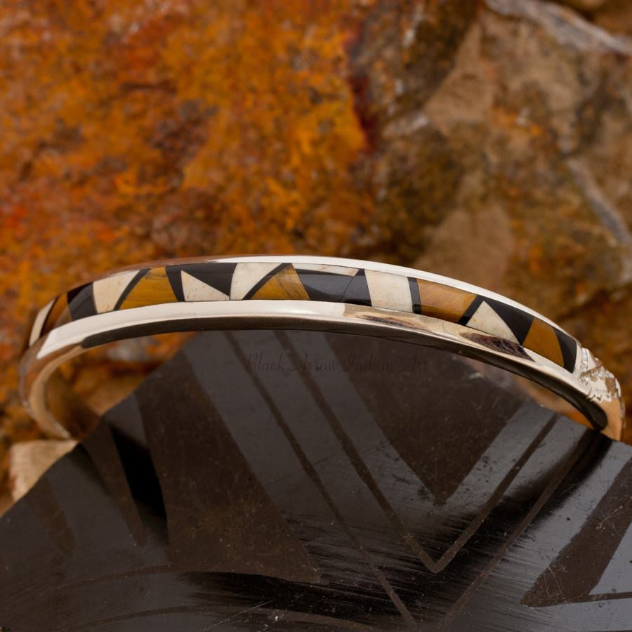 David Rosales Kayenta Inlaid Sterling Silver Bracelet