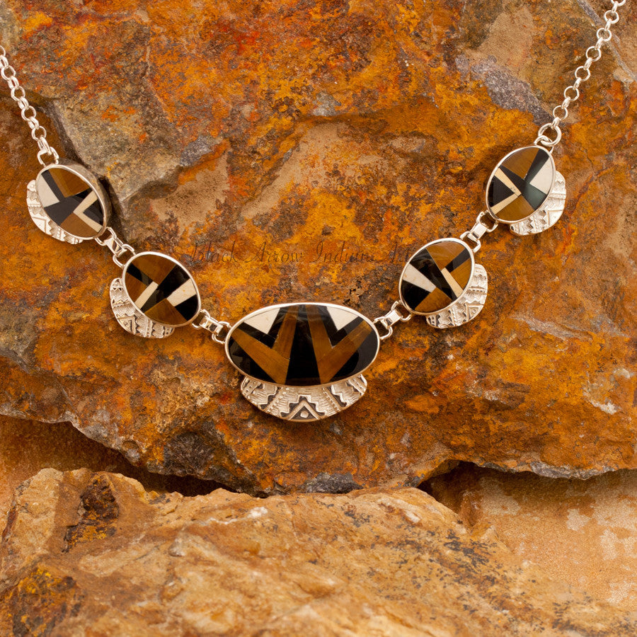 David Rosales Kayenta Inlaid Sterling Silver Necklace