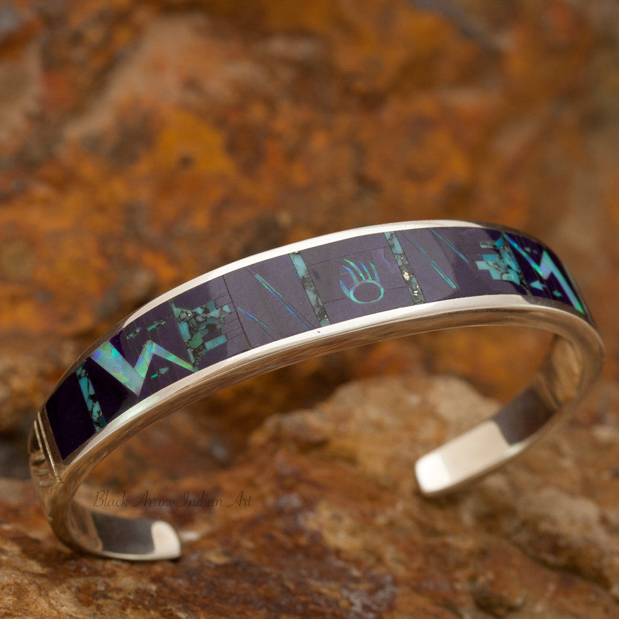 David Rosales Shalako Inlaid Sterling Silver Bracelet