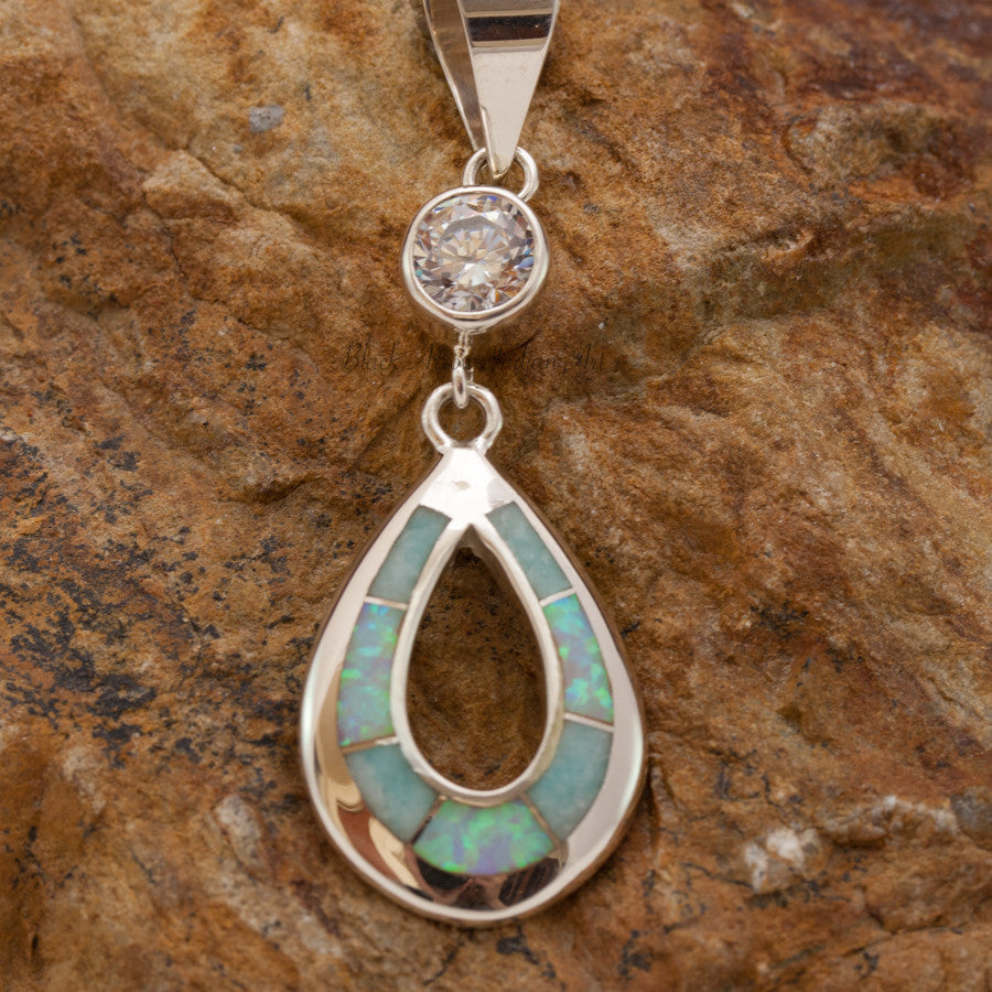 David Rosales Amazing Light Inlaid Sterling Silver Pendant