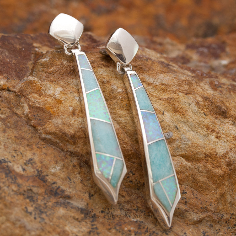 David Rosales Inlaid Sterling Silver Earrings