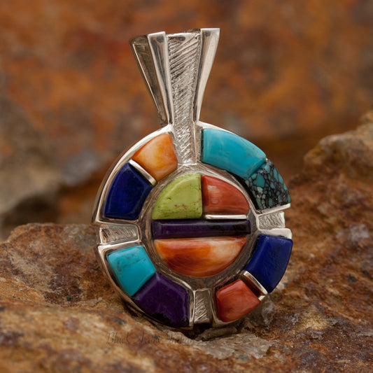 David Rosales Indian Summer Cobble Inlaid Sterling Silver Pendant