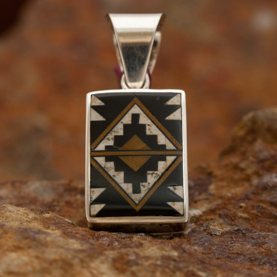 David Rosales Kayenta Inlaid Sterling Silver Pendant