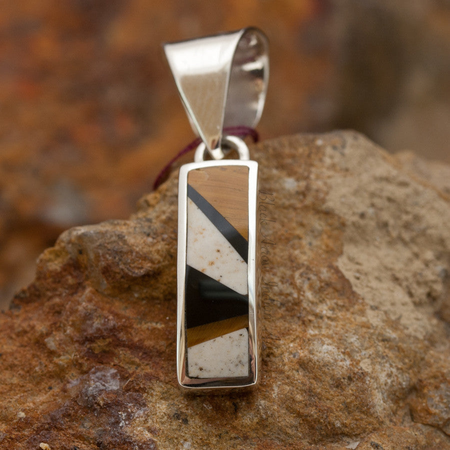 David Rosales Kayenta Inlaid Sterling Silver Pendant