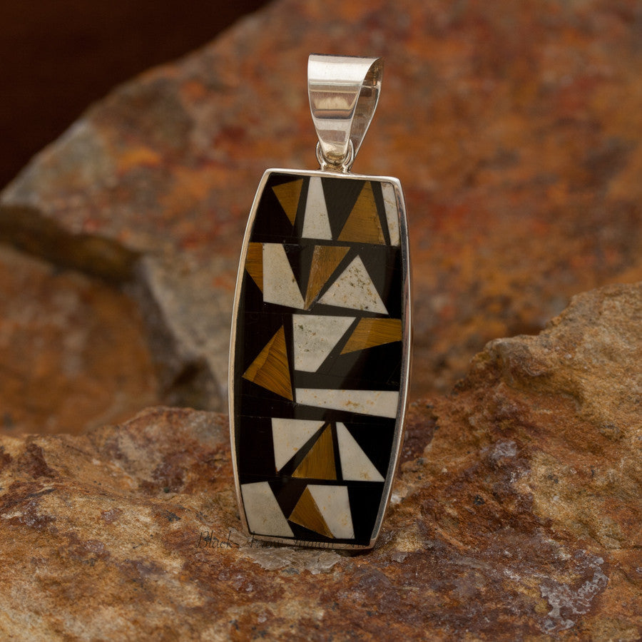 David Rosales Kayenta Fancy Inlaid Sterling Silver Pendant