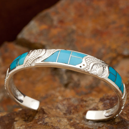 Arizona Blue Inlaid Sterling Silver Bracelet