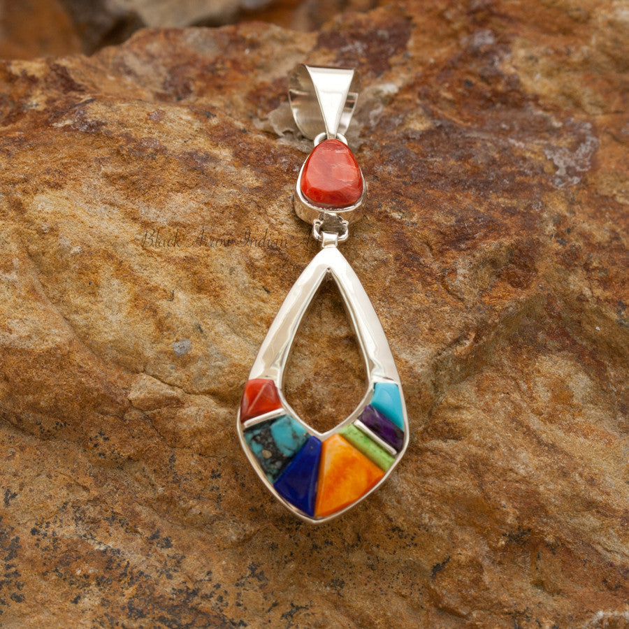 David Rosales Indian Summer Cobble Inlaid Sterling Silver Pendant