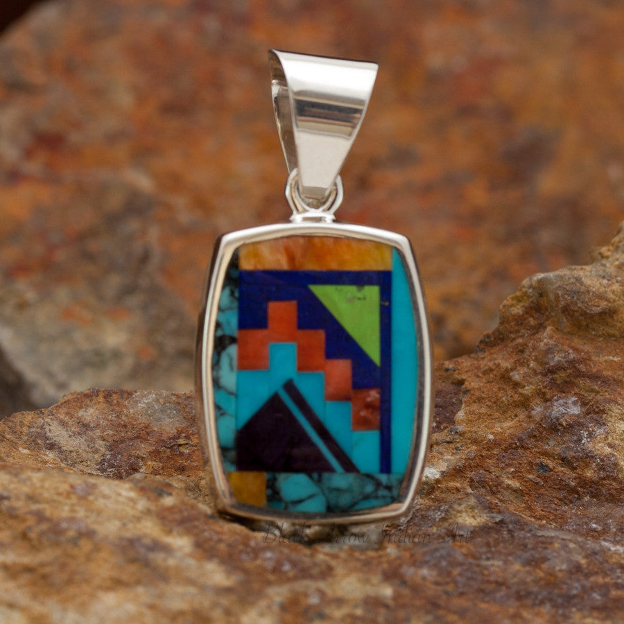 David Rosales Indian Summer Inlaid Sterling Silver Pendant