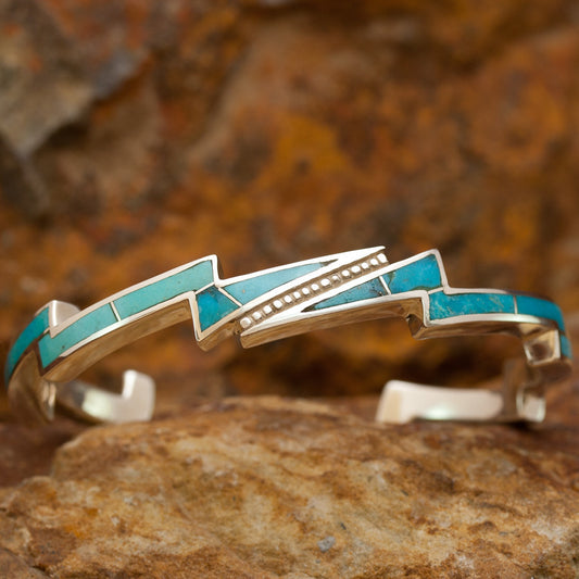 David Rosales Kingman Turquoise and Sterling Silver Bracelet