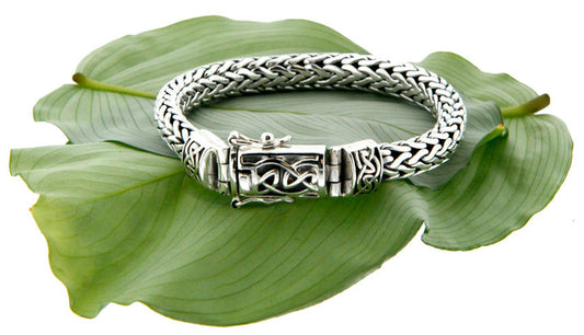 Keith Jack Sterling Silver Dragon Weave Bracelet w/ Eternity Clasp - 8" Wrist