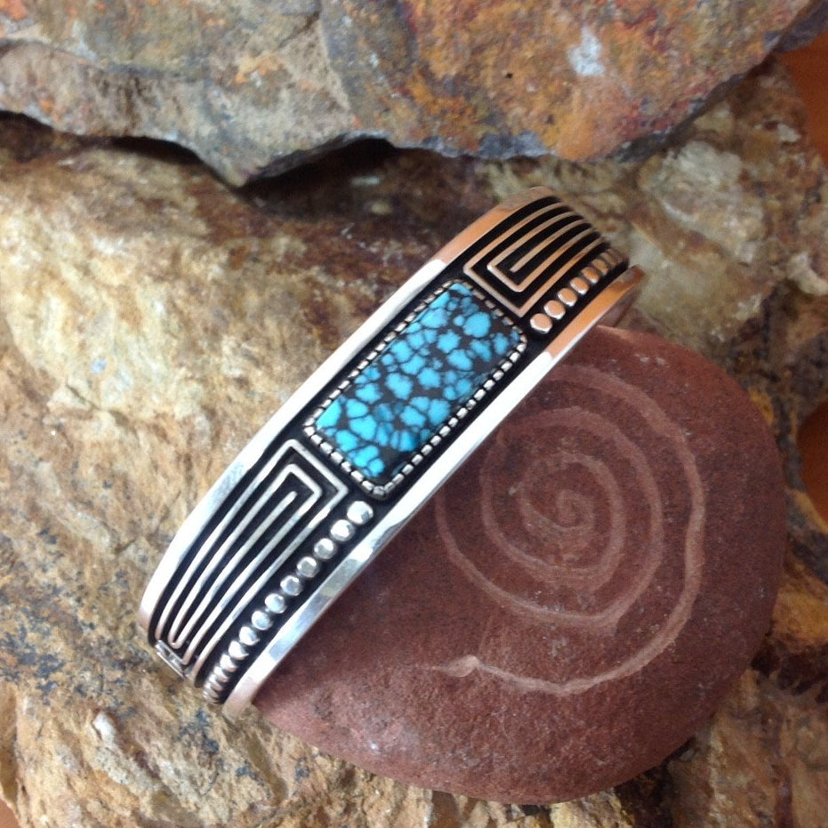 Inlaid Sterling Silver Bracelet by Albert Nells