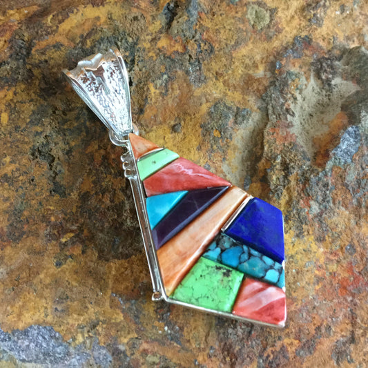 David Rosales Indian Summer Cobble Inlaid Sterling Silver Pendant