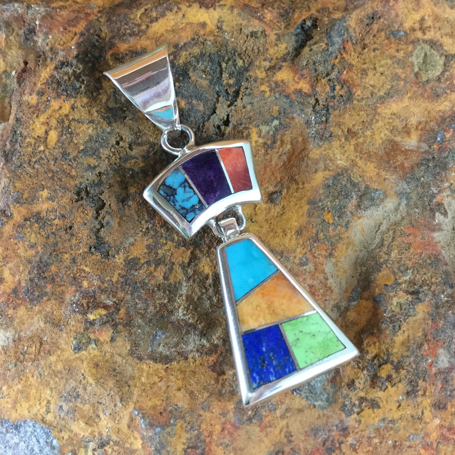 David Rosales Indian Summer Inlaid Sterling Silver Pendant