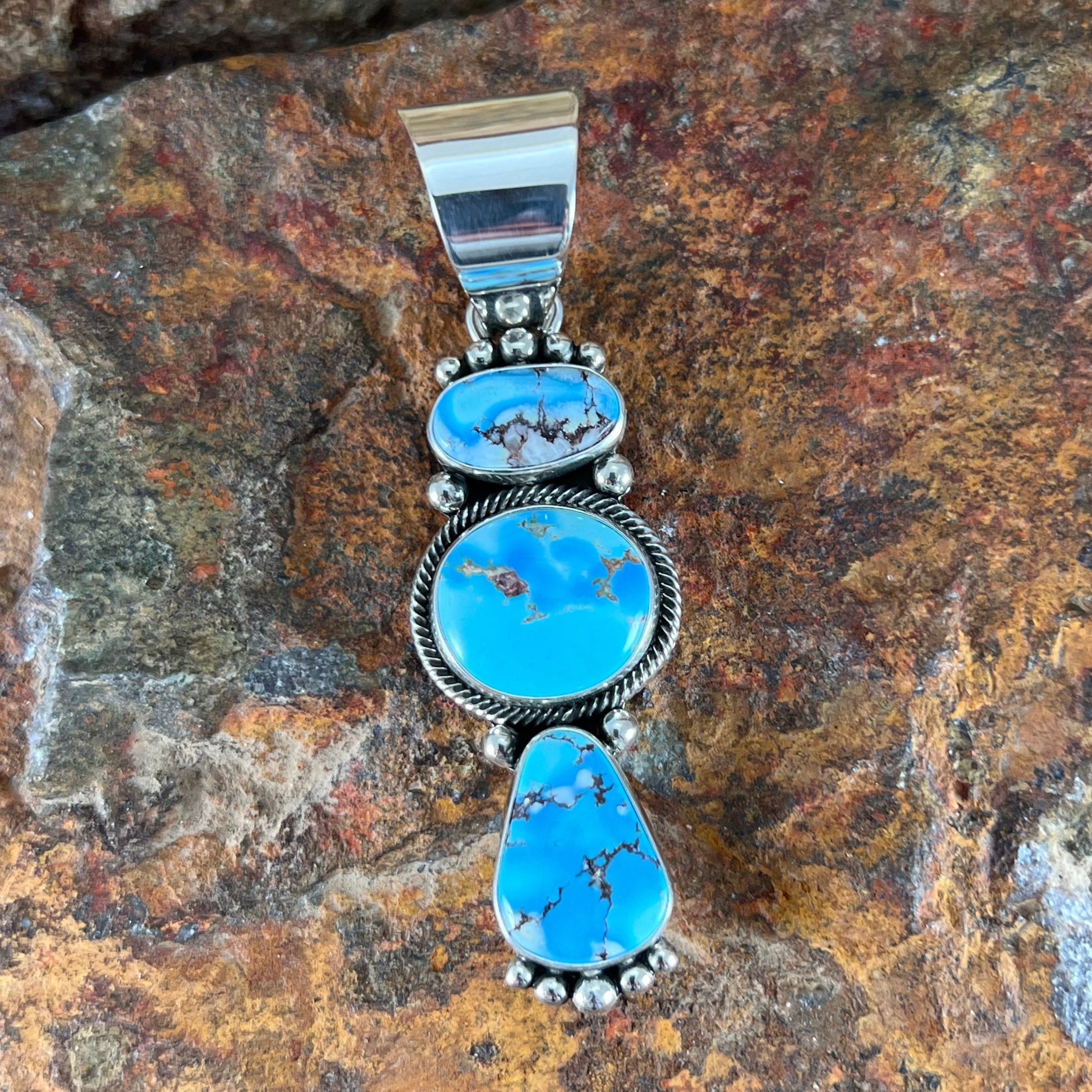 Golden Hill Turquoise Sterling Silver Pendant Loretta Delgarito