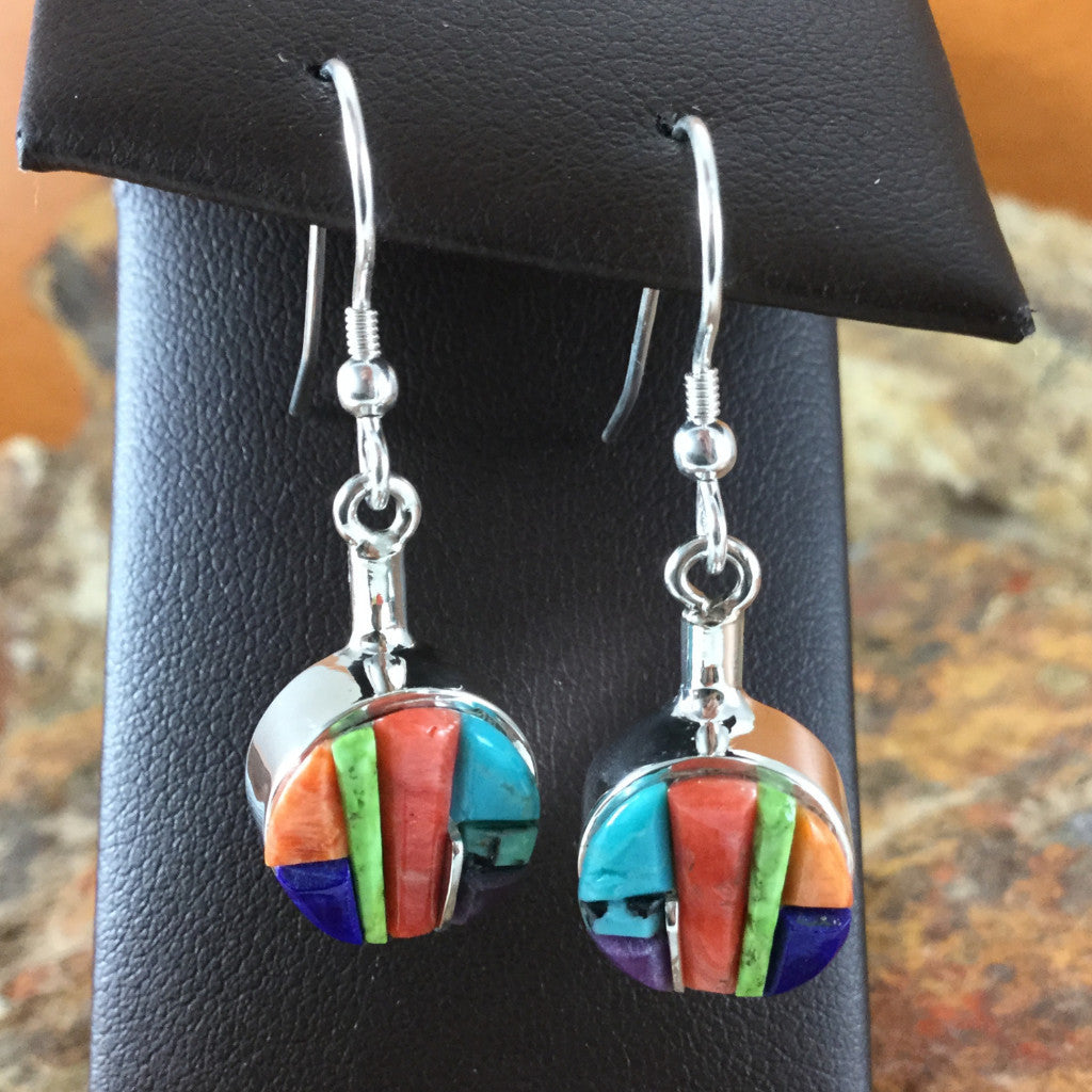 David Rosales Indian Summer Inlaid Sterling Silver Earrings