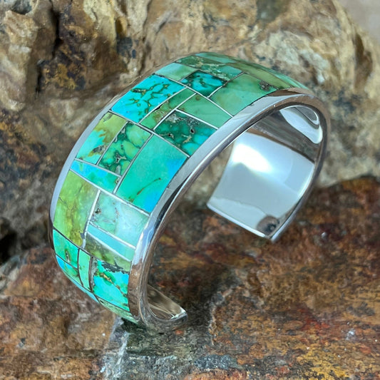 David Rosales Sonoran Gold Inlaid Sterling Silver Bracelet