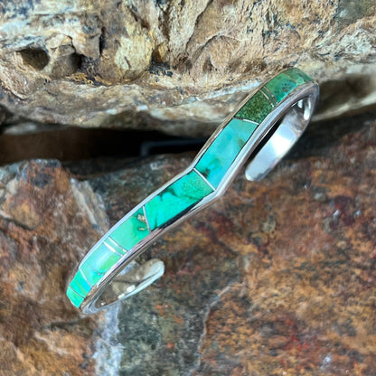 David Rosales Sonoran Gold Inlaid Sterling Silver Bracelet