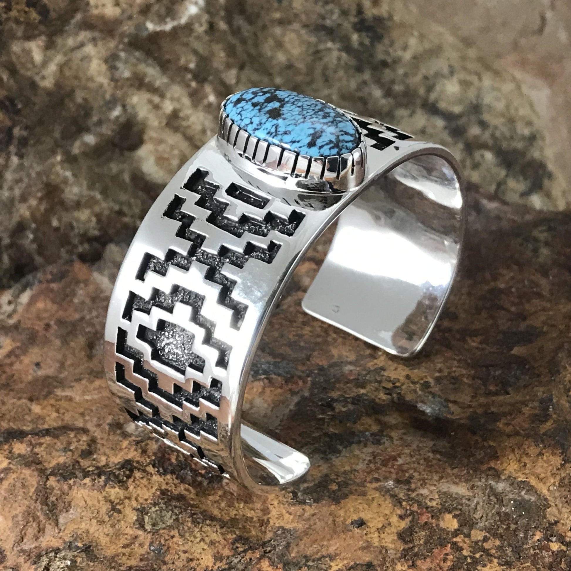 Tommy Jackson Birdseye Kingman Turquoise Sterling Silver Cuff Bracelet