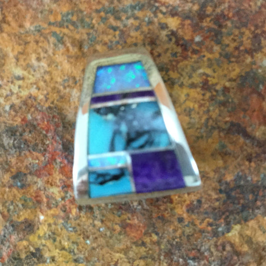 David Rosales Shalako Inlaid Sterling Silver Pendant