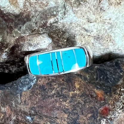 David Rosales Arizona Blue Inlaid Sterling Silver Ring