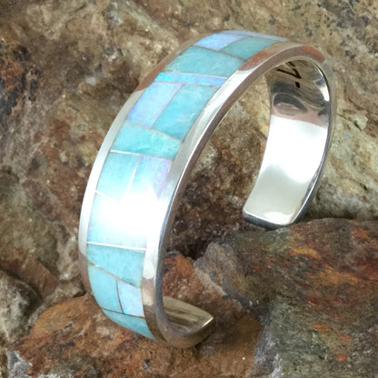 David Rosales Amazing Light Inlaid Sterling Silver Bracelet