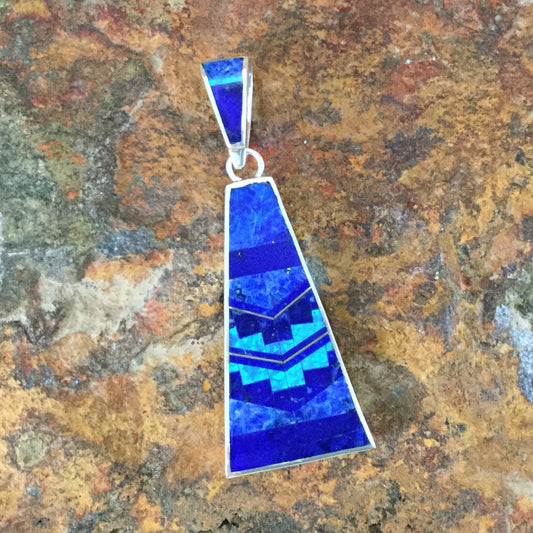 David Rosales Blue Sky Fancy Inlaid Sterling Silver Pendant