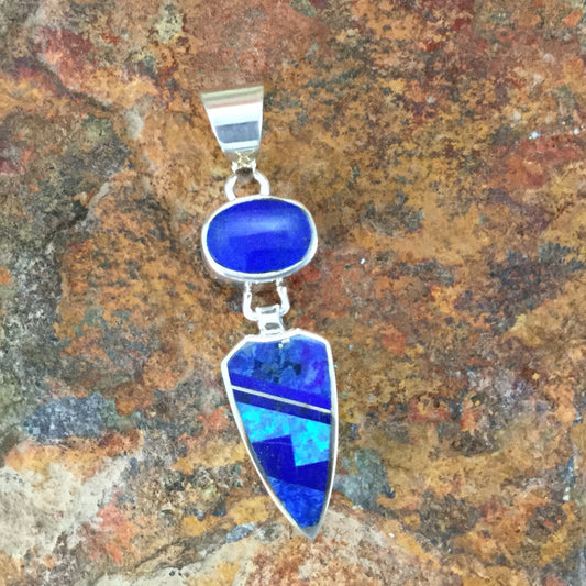 David Rosales Blue Sky Fancy Inlaid Sterling Silver Pendant