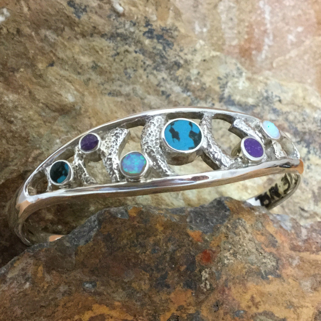 David Rosales Shalako Inlaid Sterling Silver Bracelet