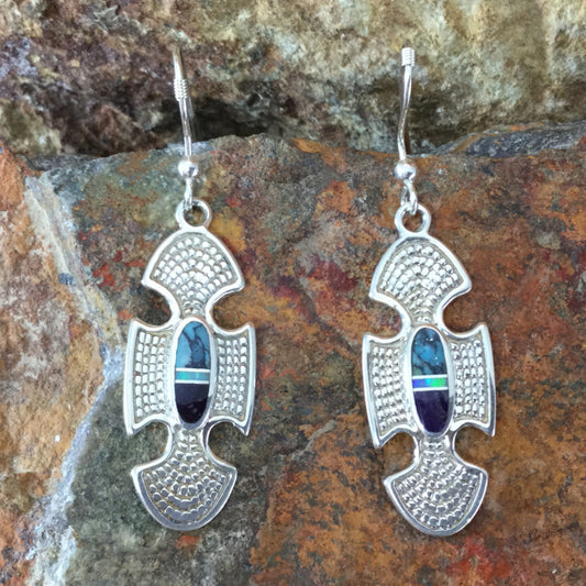 David Rosales Shalako Inlaid Sterling Silver Earrings