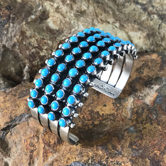 Sleeping Beauty Turquoise Multi-Stone Sterling Silver Bracelet by Philbert Secatero