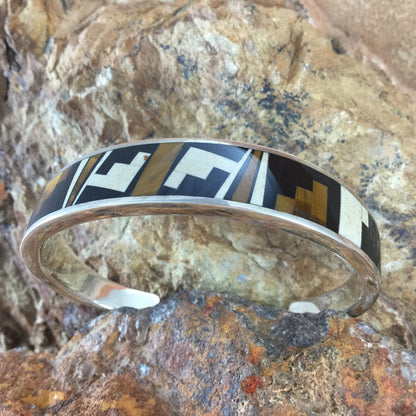 David Rosales Kayenta Fancy Inlaid Sterling Silver Bracelet