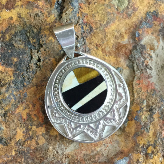 David Rosales Kayenta Inlaid Sterling Silver Pendant