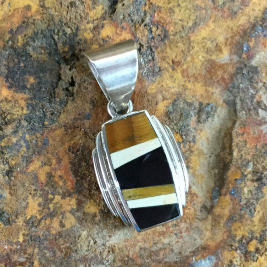 David Rosales Kayenta Inlaid Sterling Silver Pendant