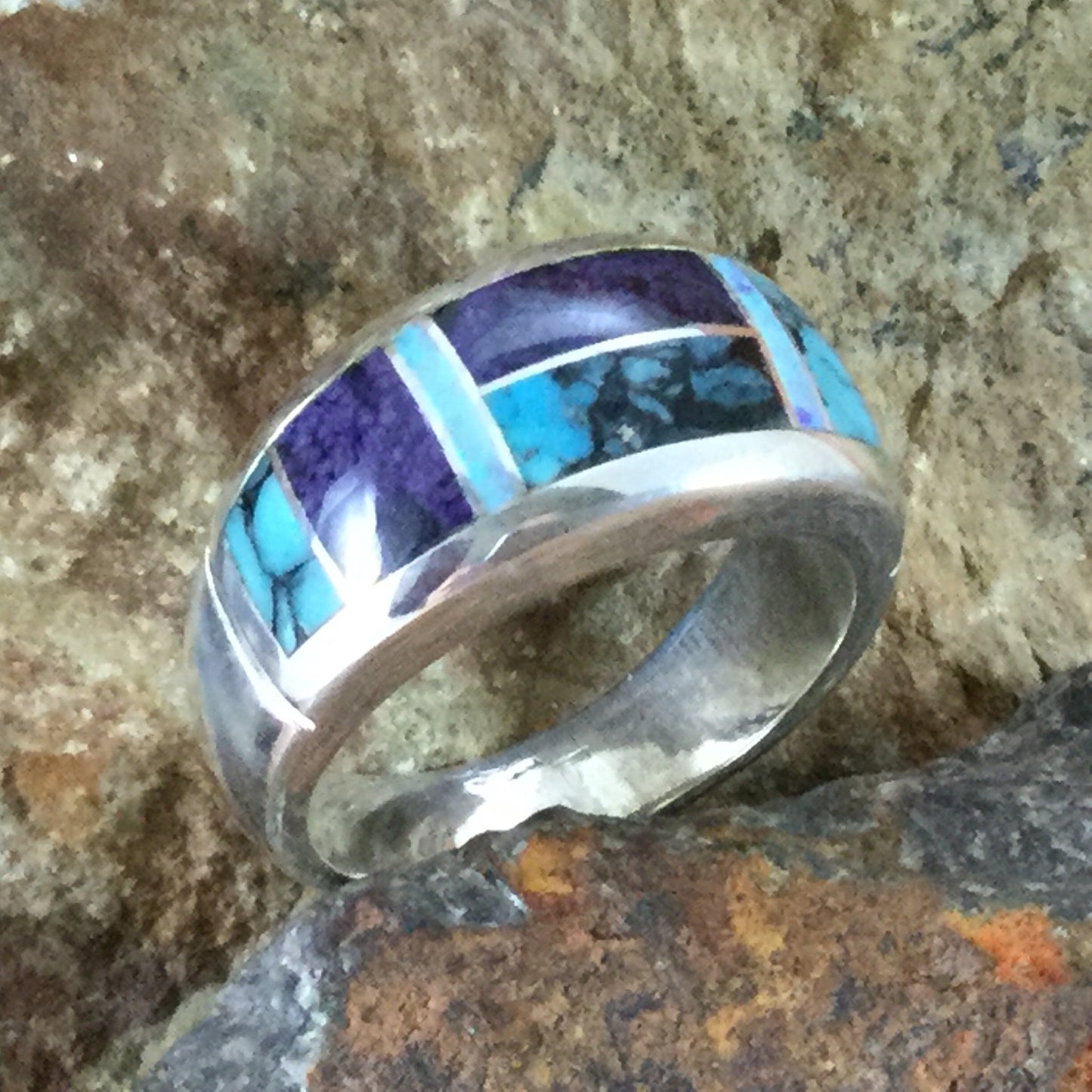 David Rosales Shalako Inlaid Sterling Silver Ring