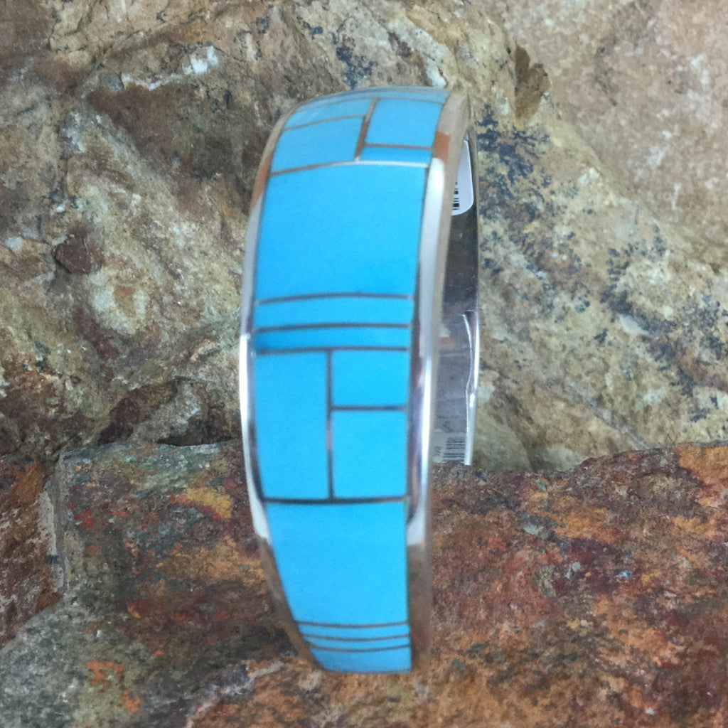 Arizona Blue Inlaid Sterling Silver Bracelet