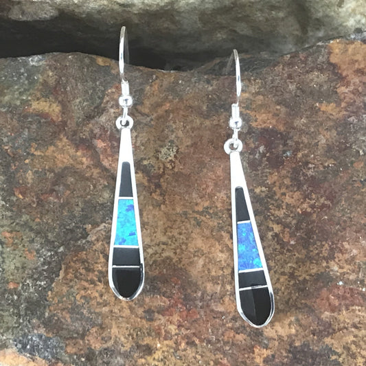 David Rosales Black Beauty Inlaid Sterling Silver Earrings